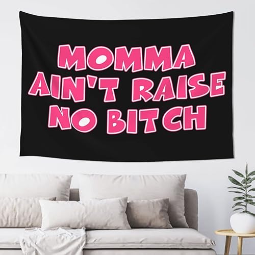Stuff for Your Room Momma Ain't Raise No Bitch Tapiz de decoración de cerveza para hombres (tamaño 29.5 x 39.4 in)