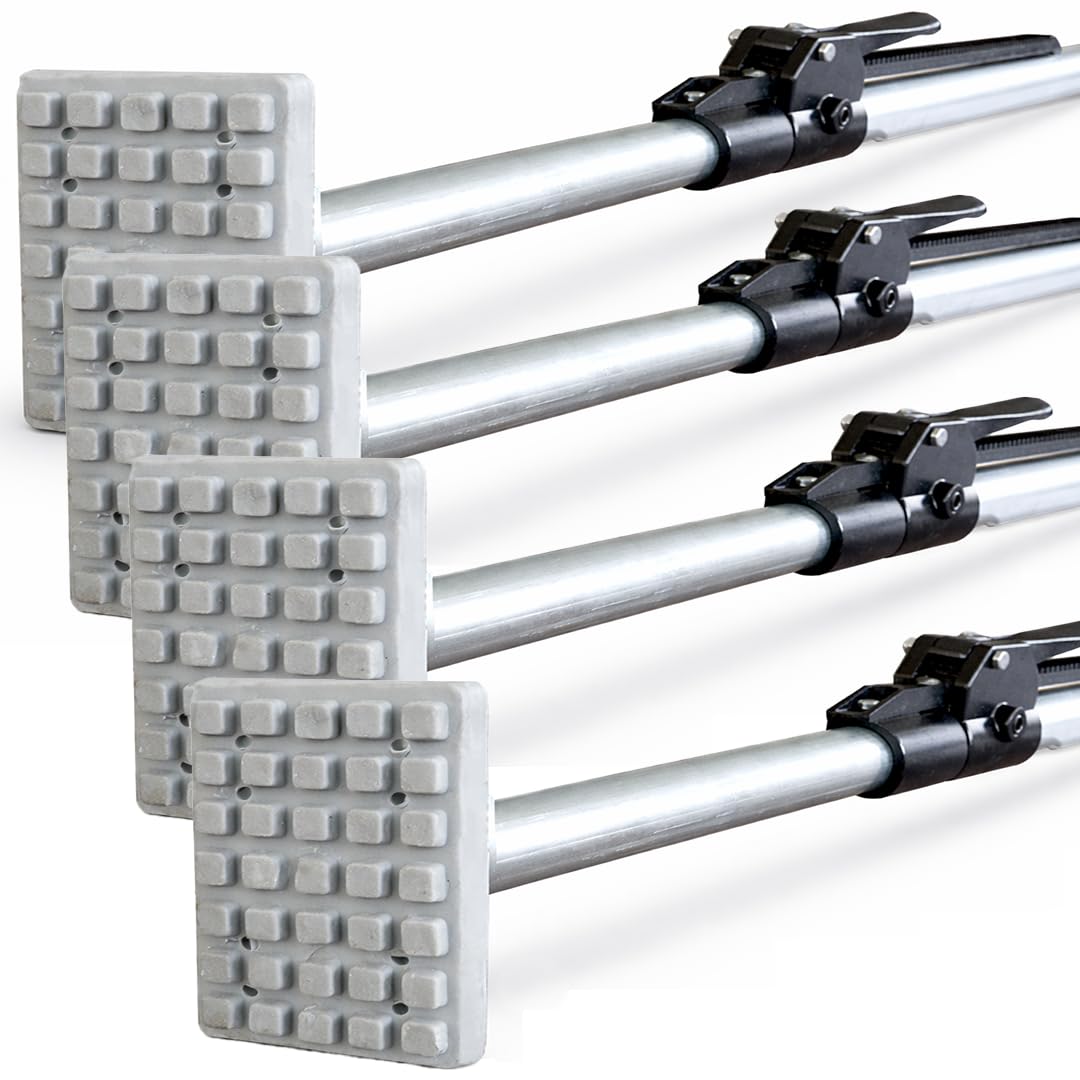BoxerTool Heavy Duty Adjustable Load Lock Bars for Trailers 89” – 104” Long Steel Ratcheting Cargo Bar - 4 Pack