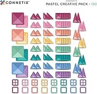 Vista 6 de CONNETIX Paquete creativo de azulejos magnéticos pastel, 120 piezas