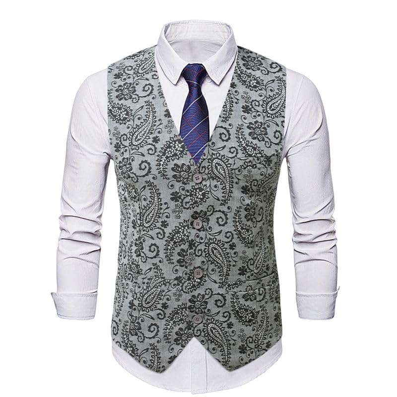 Chaleco de traje con cuello en V para hombre uniforme de camarero 4