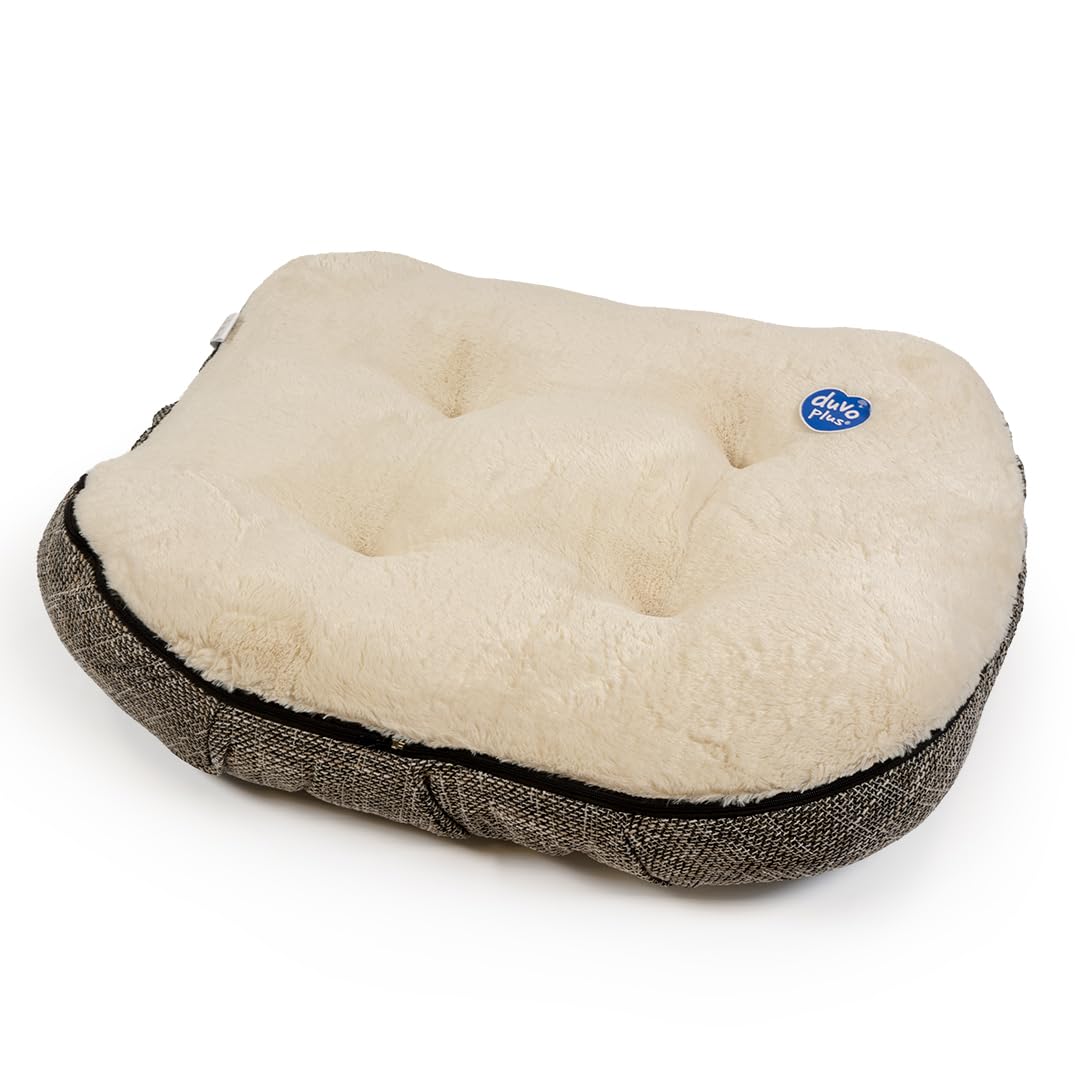 duvoplus - Cojín Rectangular con Huella de Pata (90 x 65 x 12 cm), Color Beige