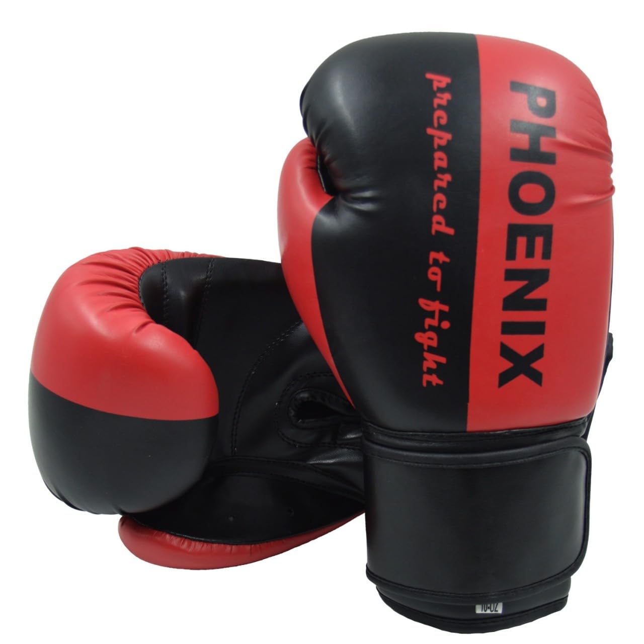 PX Boxhandschuhe Prepared to Fight Kunstleder schwarz-rot - Gepolsterte Trainingshandschuhe - Fitness, Sparring und Wettkampf - Ergonomisch - Unisex, Kinder, Erwachsene