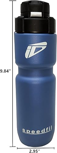 Miniatura 7 de Speedfil Speedflask - Botella de agua deportiva de acero inoxidable aislada al vacío de 21 onzas con tapa trasera de rebote 2.0 (azul)