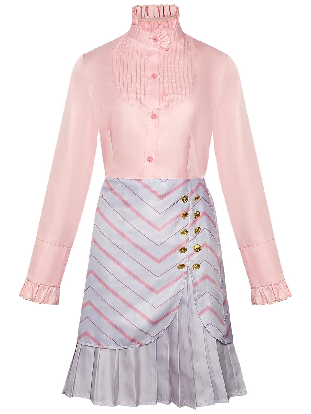 Glinda Cosplay Kostüm Wicked Hexe Verkleidung Hexen Kostüm Glinda Schuluniform Rosa Kleid Weihnachtstag Halloween Karneval Party Bühnenauftritt Cosplay Erwachsene
