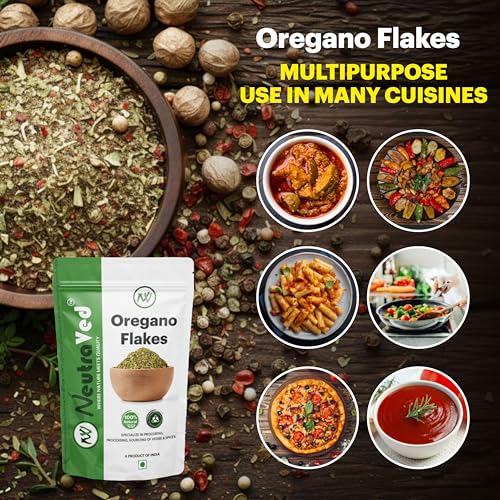 Image of NeutraVed Oregano Leaves | Pure leaves for Home Made Seasoning | Flakes /Dry Oregano Leaves For Seasonings, Pizza, Pasta 100g