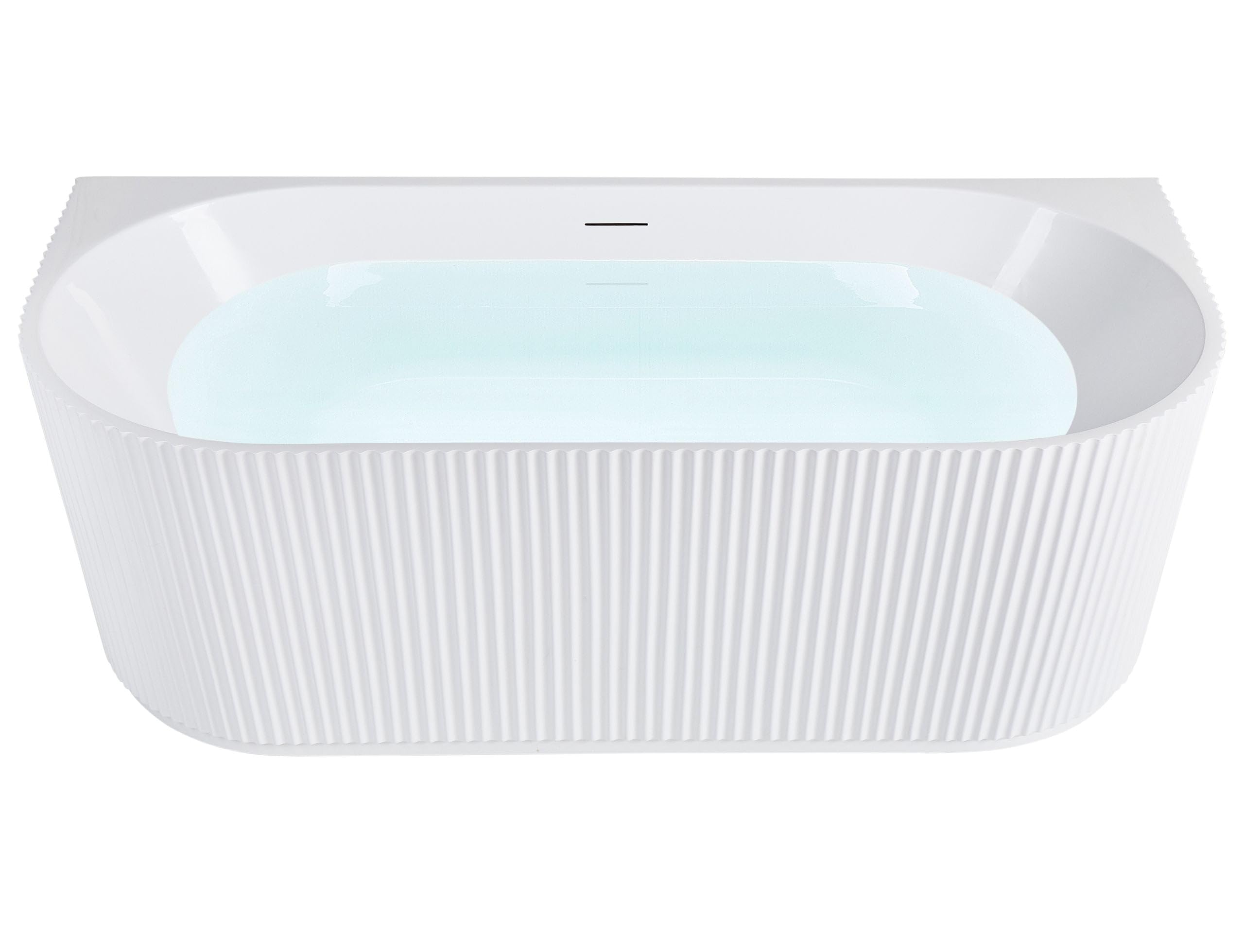 Bañera independiente moderna 170 x 80 cm acabado acrílico estriado baño mate blanco Gocta