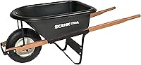 Scenic Road Heavy Duty 5 Cu Ft Wheelbarrow with 16" Ribbed Tire - Model B5-1R Single Wheel for Landscaping & Farming, Made in USA