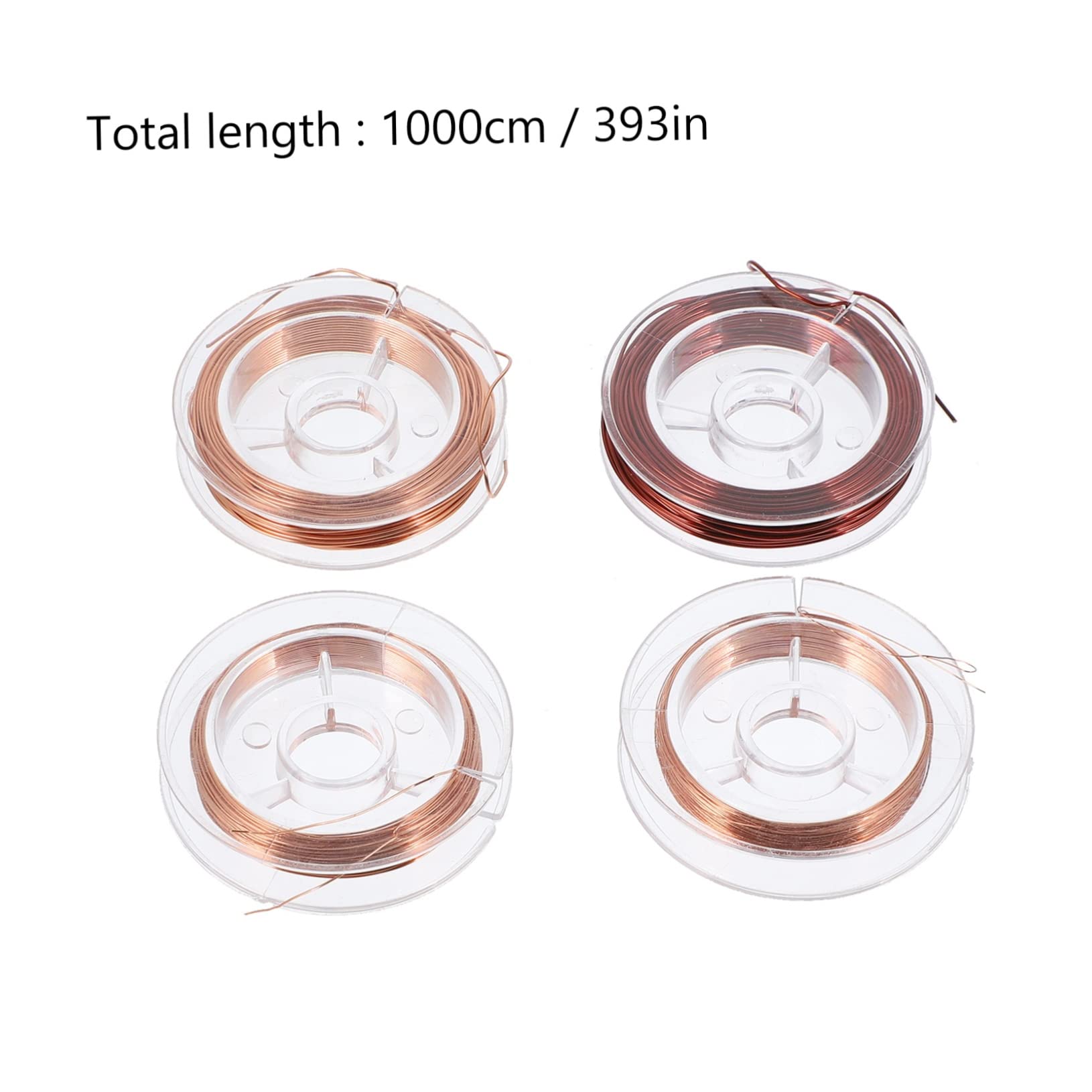 FUNOMOCYA 4 Rolls Enameled Wire Magnet Wire Magnet Winding Wire Jewelry Beading Wire Jewelry Making Wire Jewelry Magnets Wire Beading Thread Wire Wrapping Veepower Copper