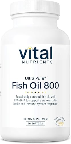 Vital Nutrients Aceite de pescado Ultra Pure® 800 | Apoya la salud del corazón, el cerebro y el sistema inmunológico* | Ácido graso omega-3 de alto