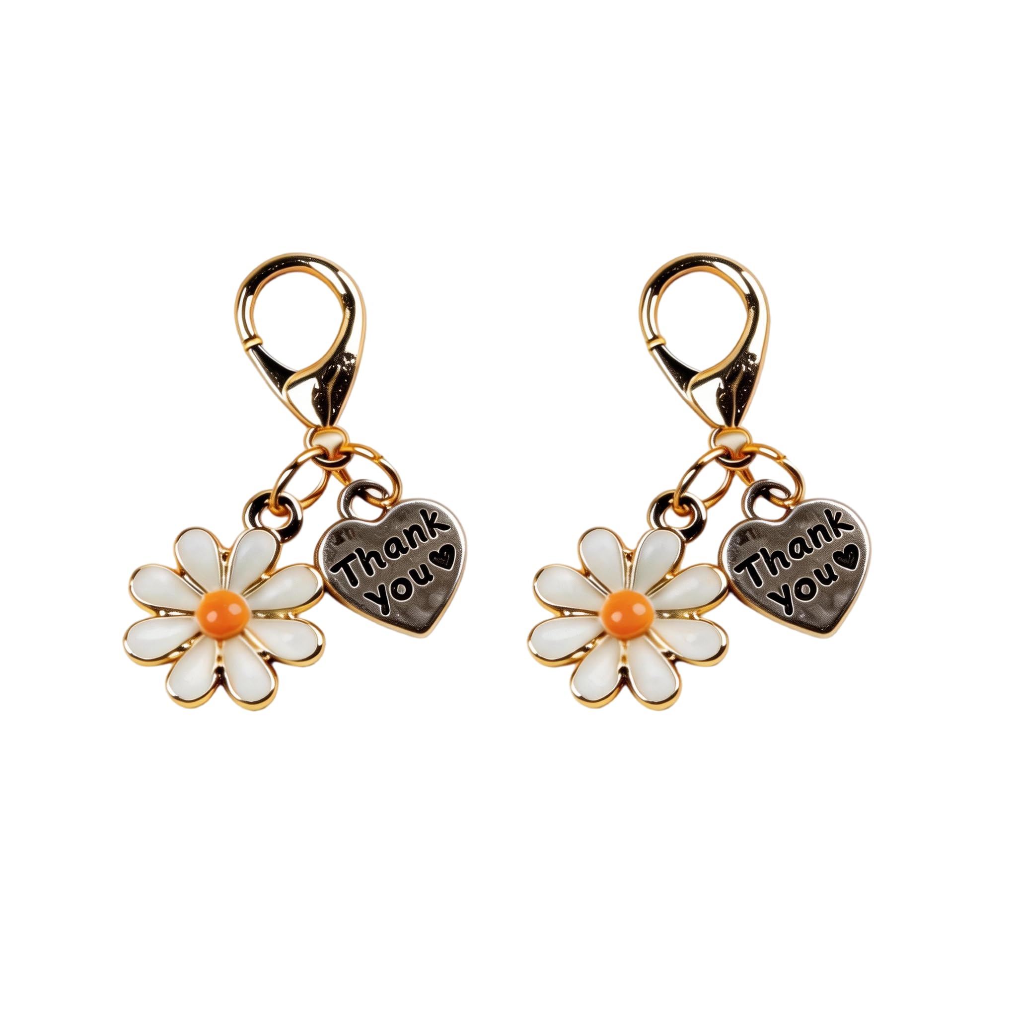 Minwegi Women's Wood Color 2 Pack Pocket Hug Keychain Gift Set - Metal Daisy Keyring With 'A Little Hug For You' Waterproof Thank You Card - Teacher Appreciation, Coworker Farewell, Long Distance Friendship Gift
