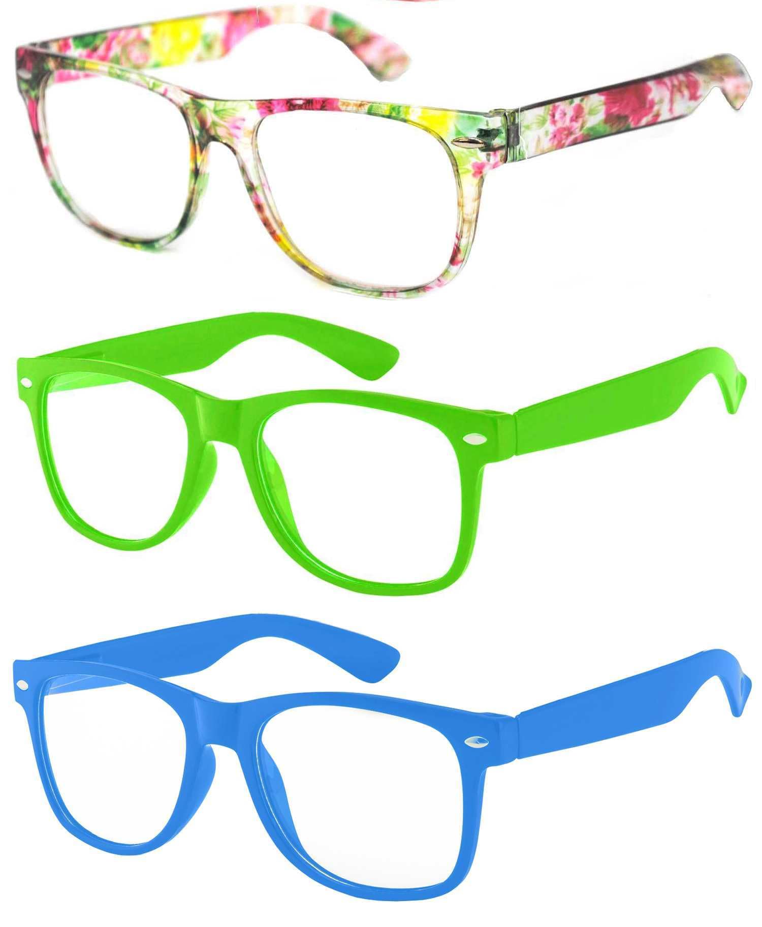 OWL 3 Pairs Kids Clear Lens Glasses Protect Child's Eyes from UVB UVA Blocking