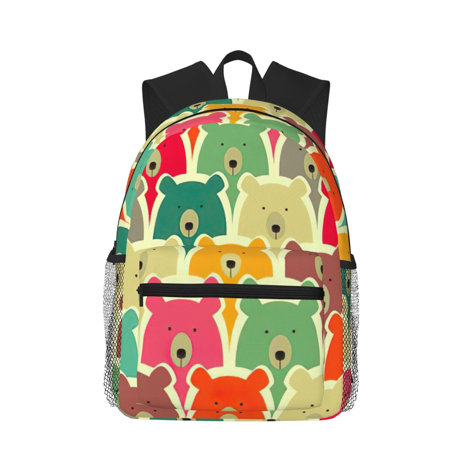 Sac à dos léger ordinateur portable à motif ours colorés décontracté - 8