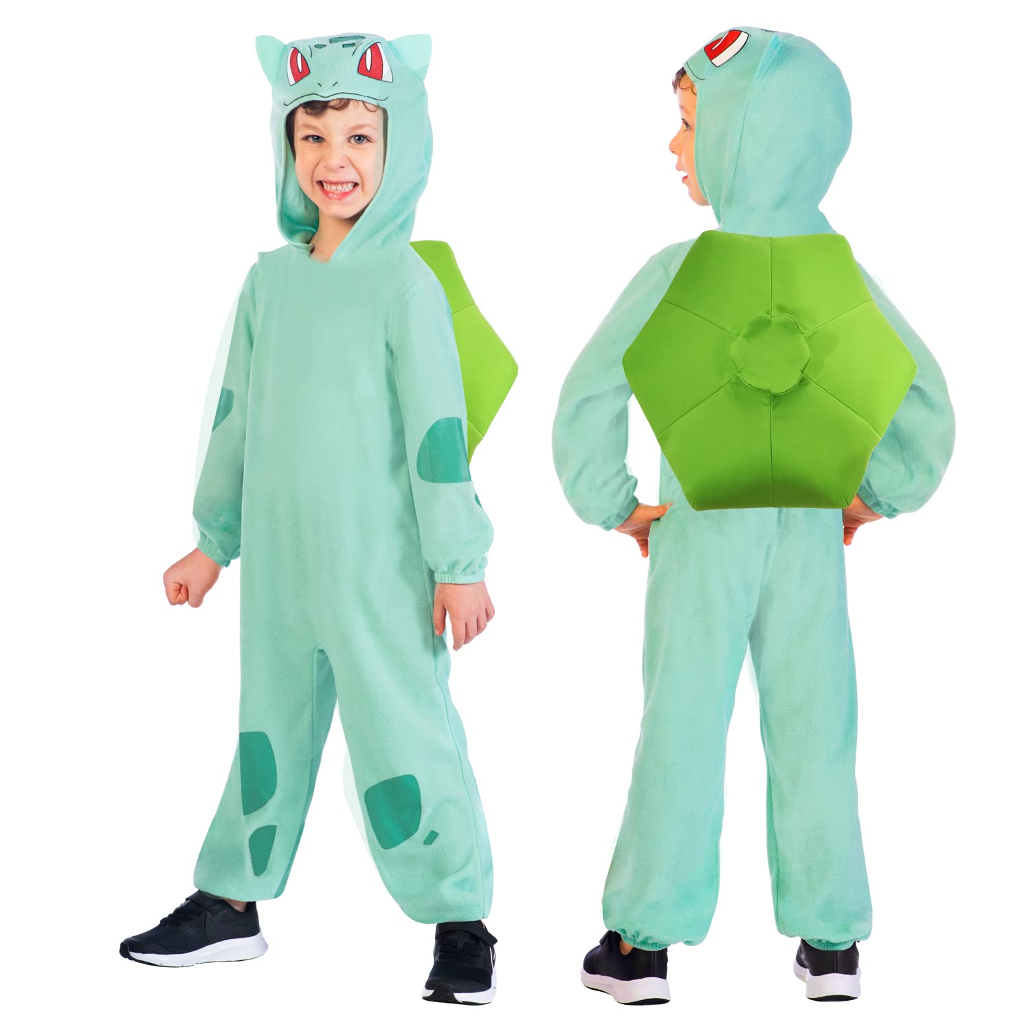 amscan - Costume da Bulbasaur Pokémon con licenza ufficiale per bambini, età: 3-10 anni