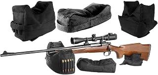 Ultimate Arms Gear Front, Middle and Rear Shooting Rifle Shotgun Bolt Action/Muzzle Loader Steady Shooter Support Bench Hand Arm Rest Bag, Holds 5 Round Ammo Holder Range Kit Set, 3 Piece