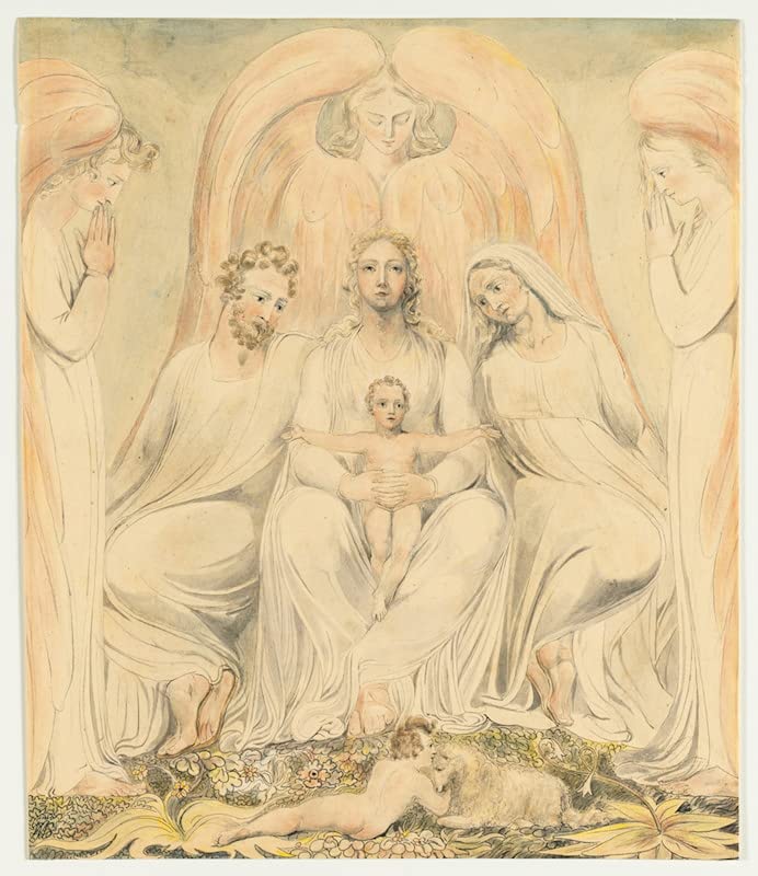 Impresiones lienzo de La Sagrada Familia, arte detallado de William Blake para salón, 60x90cm