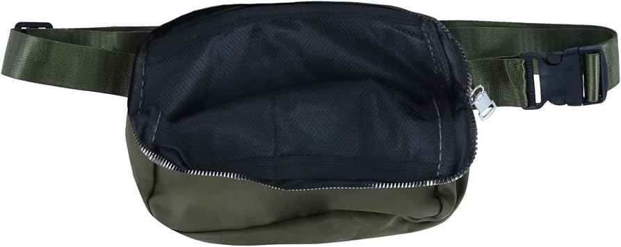 CTM Nylon Rectangle Belt Bag, Olive