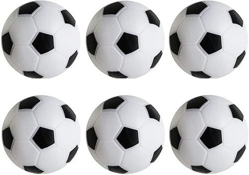 CABAX Futbolines de repuesto para mesa de futbolín, tamaño de mesa de juego de 1.417 in, color blanco y negro, paquete de 6