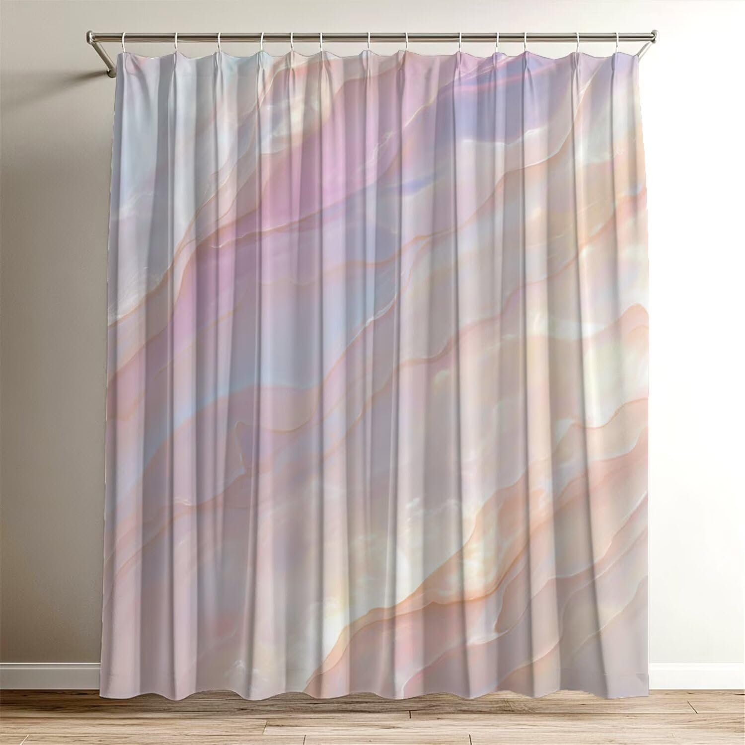 Rideau de douche textile aspect marbre premium pour une salle de bain moderne