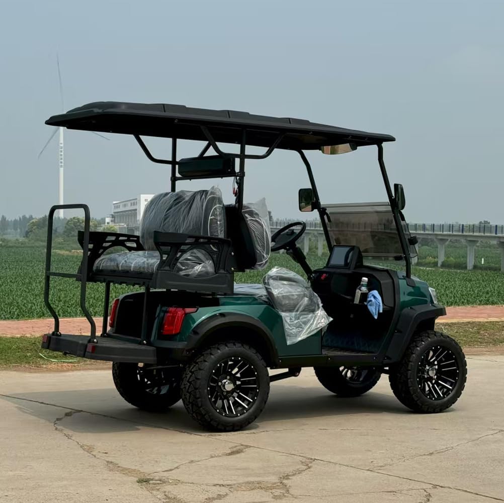 LANGWEI Electric Golf Cart, Premium Heavy Duty Adults 4-Seater Golfcart for Golf Courses and All Terrain Adventures