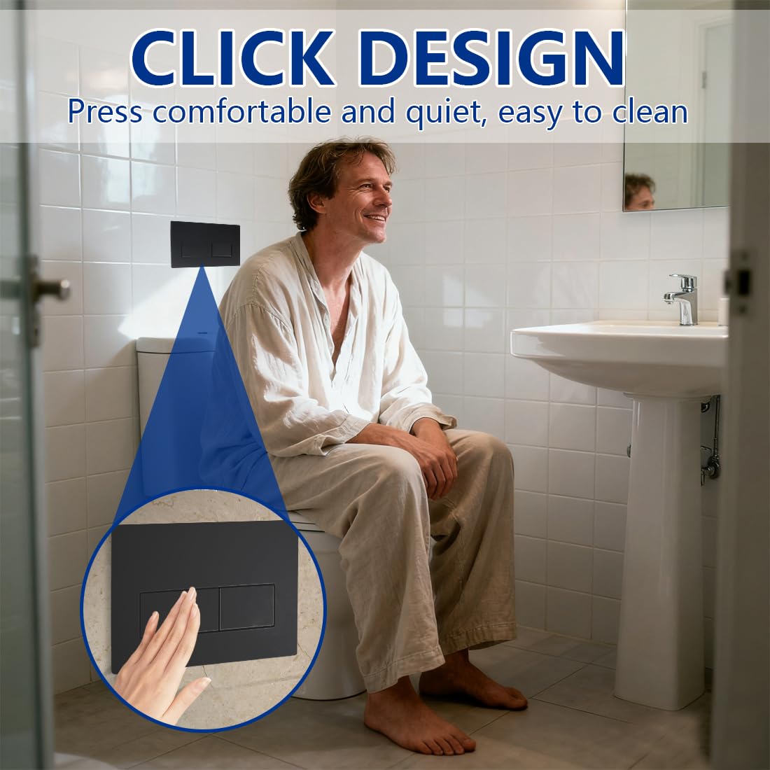 1 Pezzi Placca Di Comando Wc,Piastra Di Scarico,Piastra Di Ricambio Per Pannello Frontale Del Cassetta Wc,Doppio Scarico,Per Geberit Sigma 01,20,30,50,Up320,UP300 (nero)