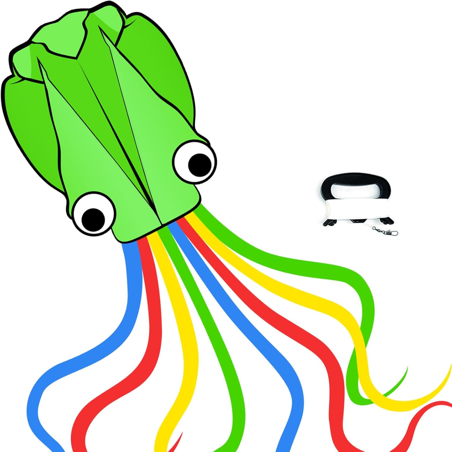 Simxkai Octopus Kite for Kids & Adults, Easy to Fly Beginner Kite for Boys & Girls, 28''*158'' Large Soft 3D for Outdoor Activities (Green)