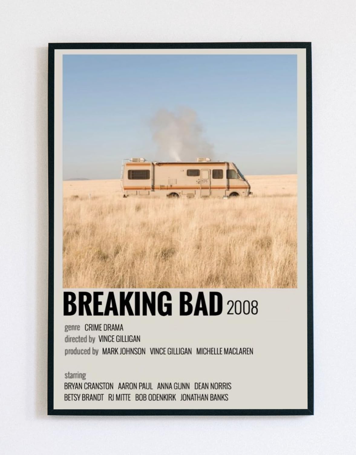 LAMIFRAME Breaking Bad Cover Poster, Wall Decoration Art Framed Poster, Matte & Glossy Laminated Poster with 0.5 Inch Black Synthetic Frame (12x18 Inch, Glossy)