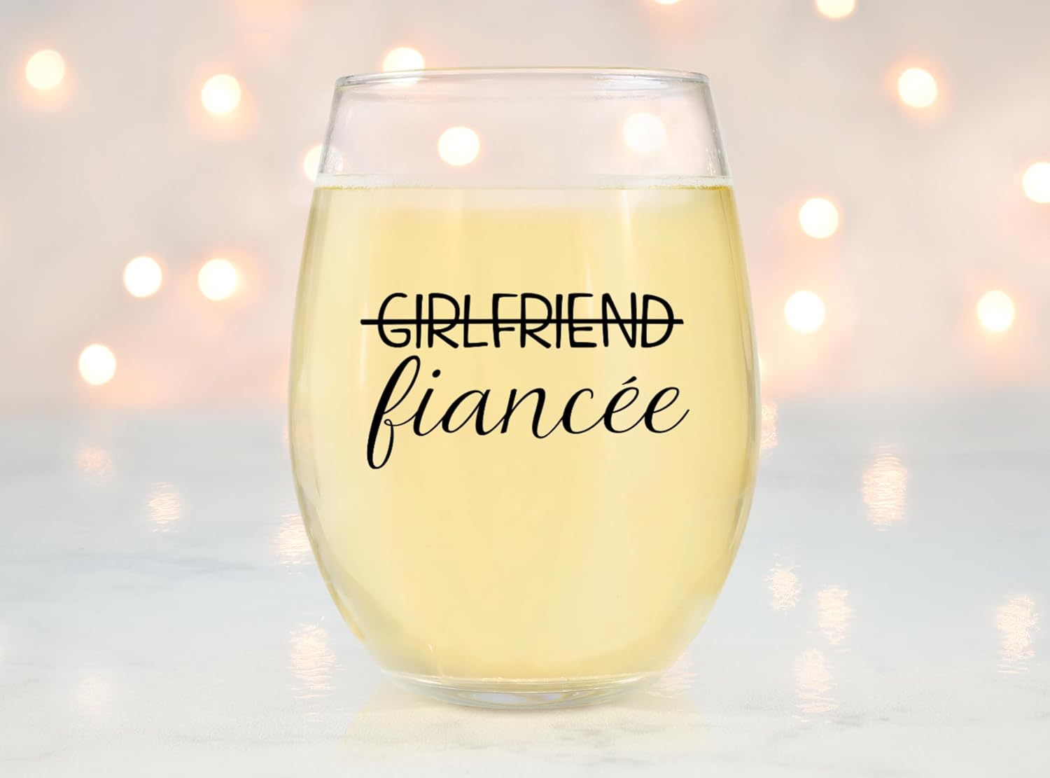 Boyfriend and Girlfriend Wine and Whiskey Glass Gift Set - Engagement Gifts for Couples - Fiance Fiancee Gift for Him and Her - His and Hers Glasses For Mr and Mrs Bride and Groom to be