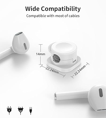 Miniatura 2 de Organizador de cables, clips magnéticos para cables, gestión de cables con adhesivo mejorado, organizador de escritorio, escritorio de oficina y