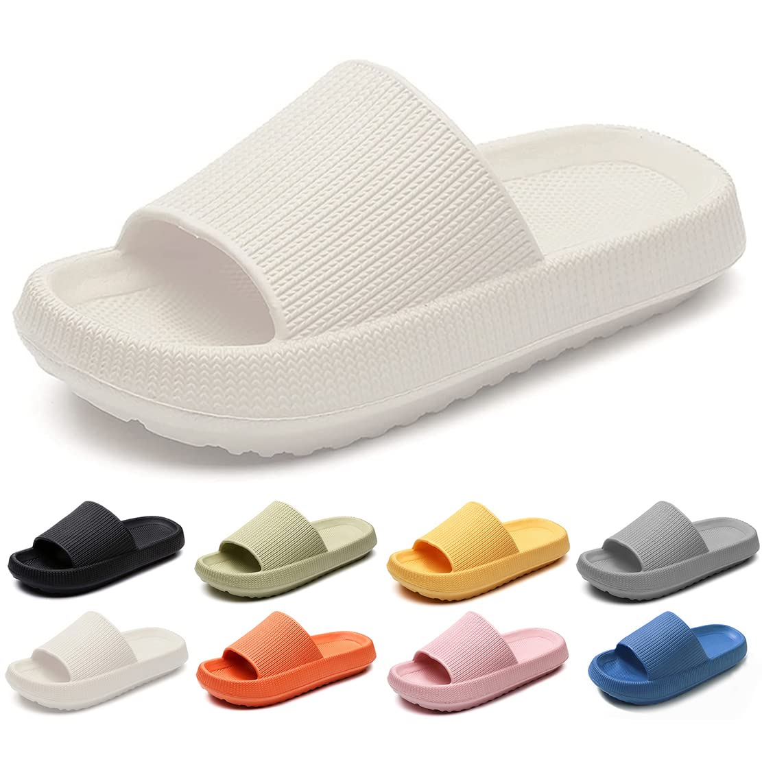 MEIION Zapatillas Suaves de EVA Antideslizantes de Secado Rápido Pantuflas de Baño Chanclas Mujer Comodas Por Casa La Playa Piscina, EU36-47