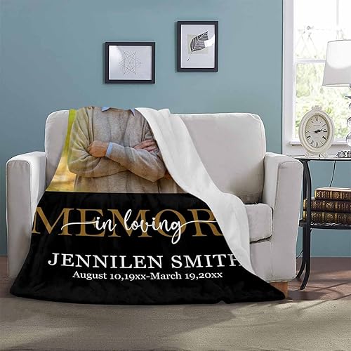 Miniatura 6 de InterestPrint Cobijas conmemorativas para la pérdida de un ser querido, mantas de mariposa para funerario, manta de regalo de recuerdo de 50 x 60