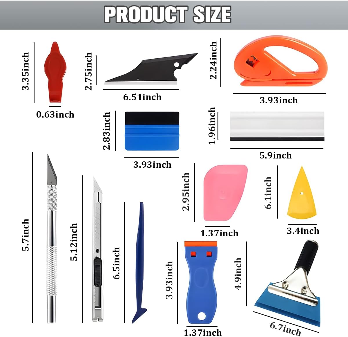 Osilly 41PCS Car Window Tint Kit, Vehicle Glass Protective Film Installation Set with Utility Knife Scrapers, Automotive Window Film Tinting Application Tool Kit, Universal for SUV RV Truck