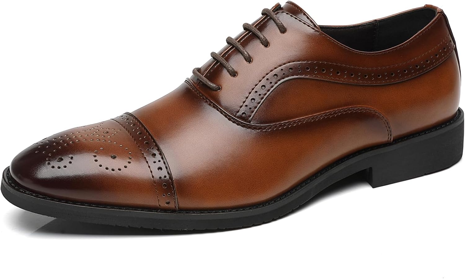 Men's Dress Shoes Classic Lace Up Oxford Formal Cap Toe Business Shoes