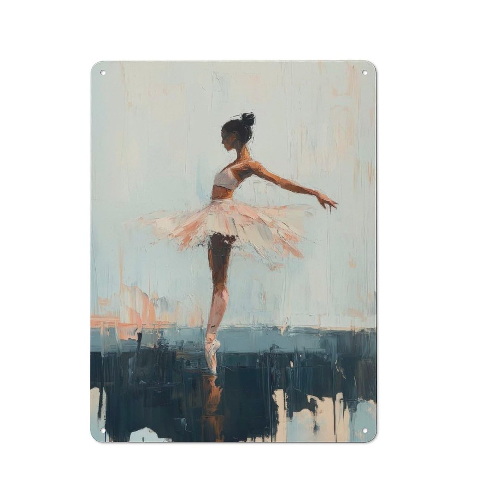 Junmoney Ballet Dancer In Pink Tutu Abstract Ballerin A Wall Art Retro Tin Sign 40X30cm For Home Office Or Studio, Suited To Home Office Decor Fans