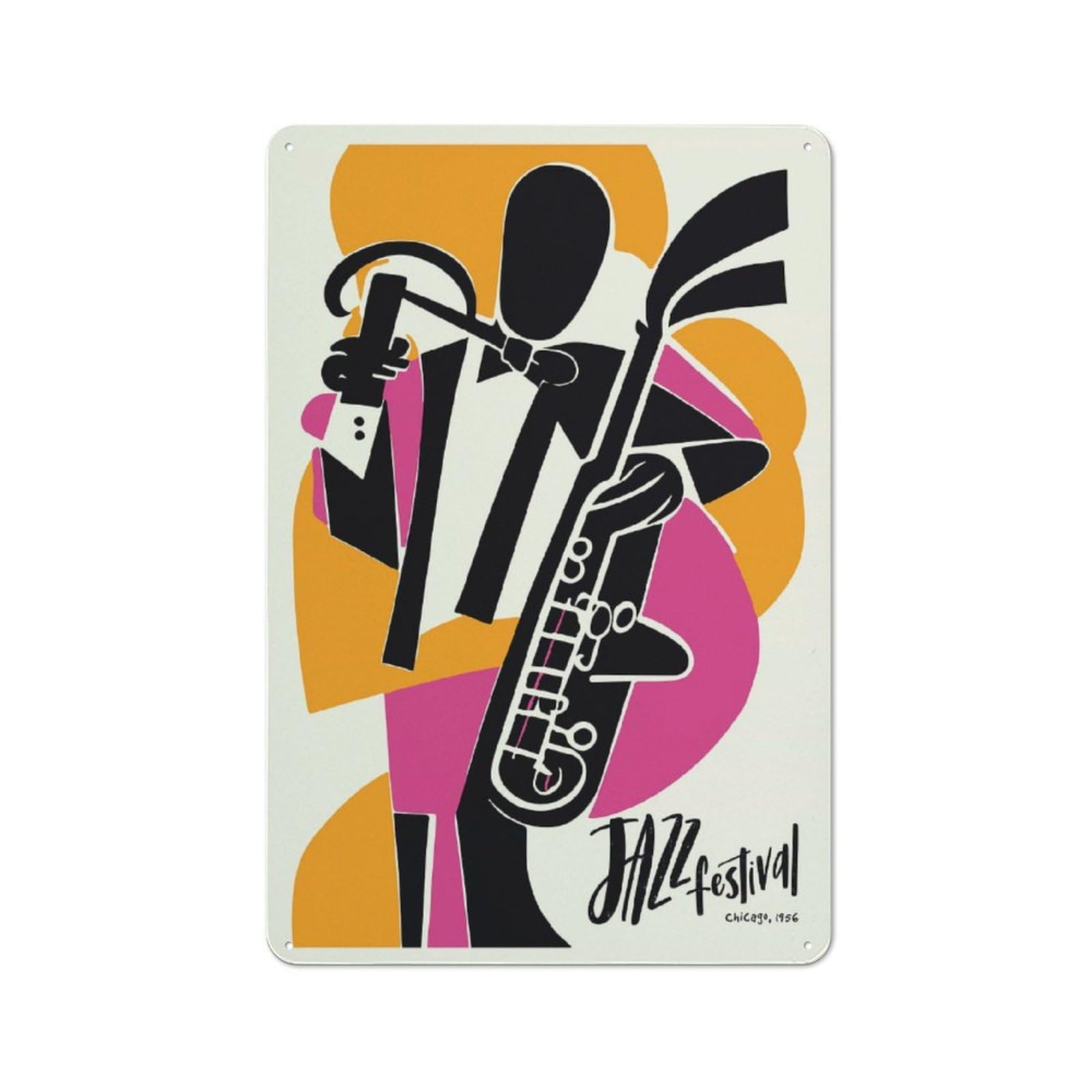 Junmoney Style-3 Modern Jazz Festival Tin Sign 30X20cm, Modern Vintage Creative Space Decor For Hobby Room, Office, Lounge Or Living Room