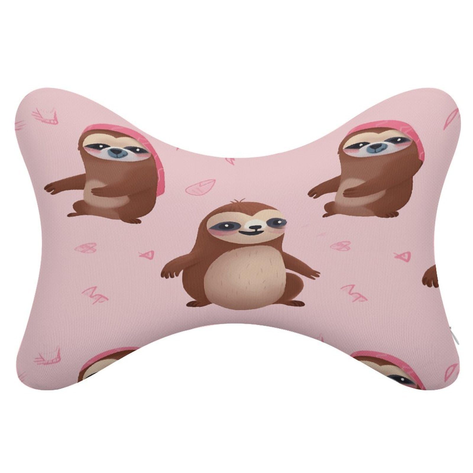 Adfgyerh Style Sloth-Pink Pillow ，Memory Foam Pillow Core，Cushion,Provide Neck Support，Car Pillows For Travel Car Seats And Home Offices.