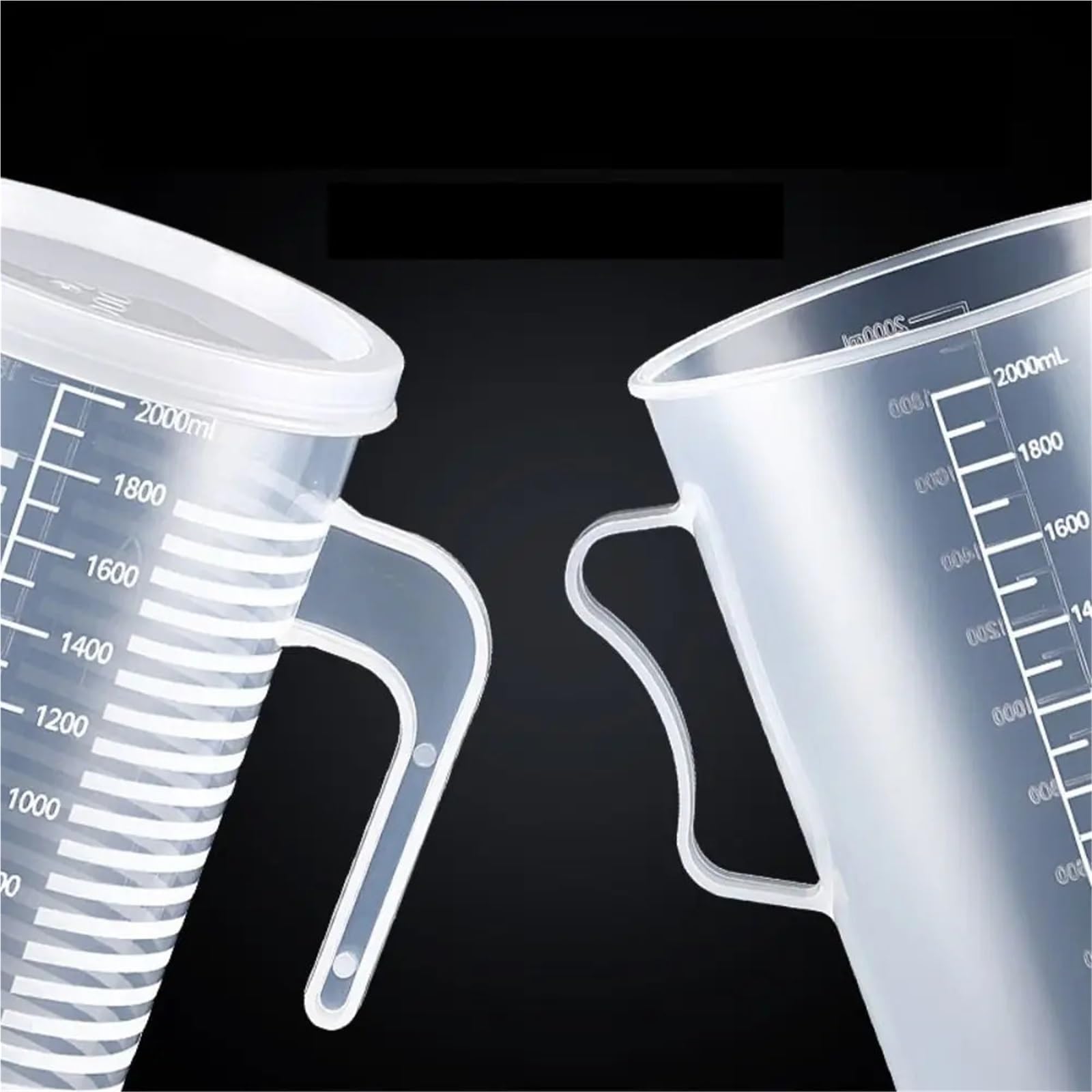 Verre Mesureur Lot de 3 tasses à mesurer graduées en plastique, grande capacité, transparentes, avec couvercle, for la cuisine et pâtisserie Verre Doseur Pour PâTisserie(5000ml)