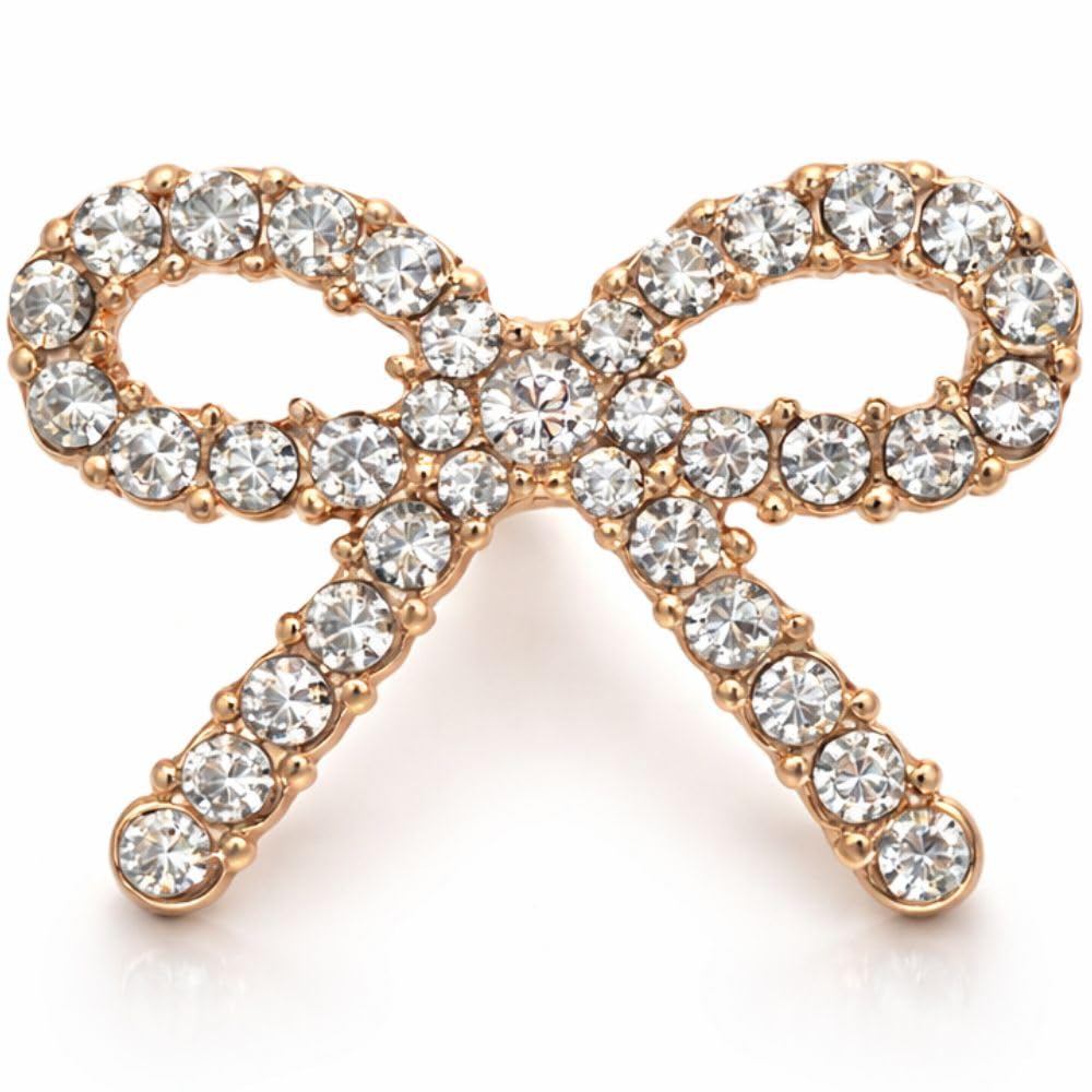 Gold Bow Diamante Shank Buttons - 22mm - Pack of 1