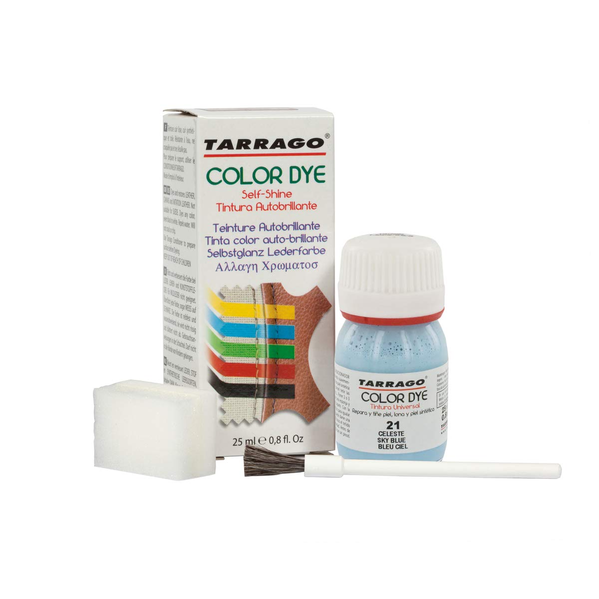 Tinte para Zapatos y Bolsos de Cuero y Textil con Esponja y Brocha | Cubre Rozaduras y Desgastes del Calzado | Gama de 90 colores — view 18