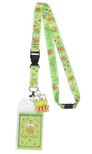 Sanrio Keroppi ID Badge Holder Lanyard w/ 2" Character Rubber Pendant
