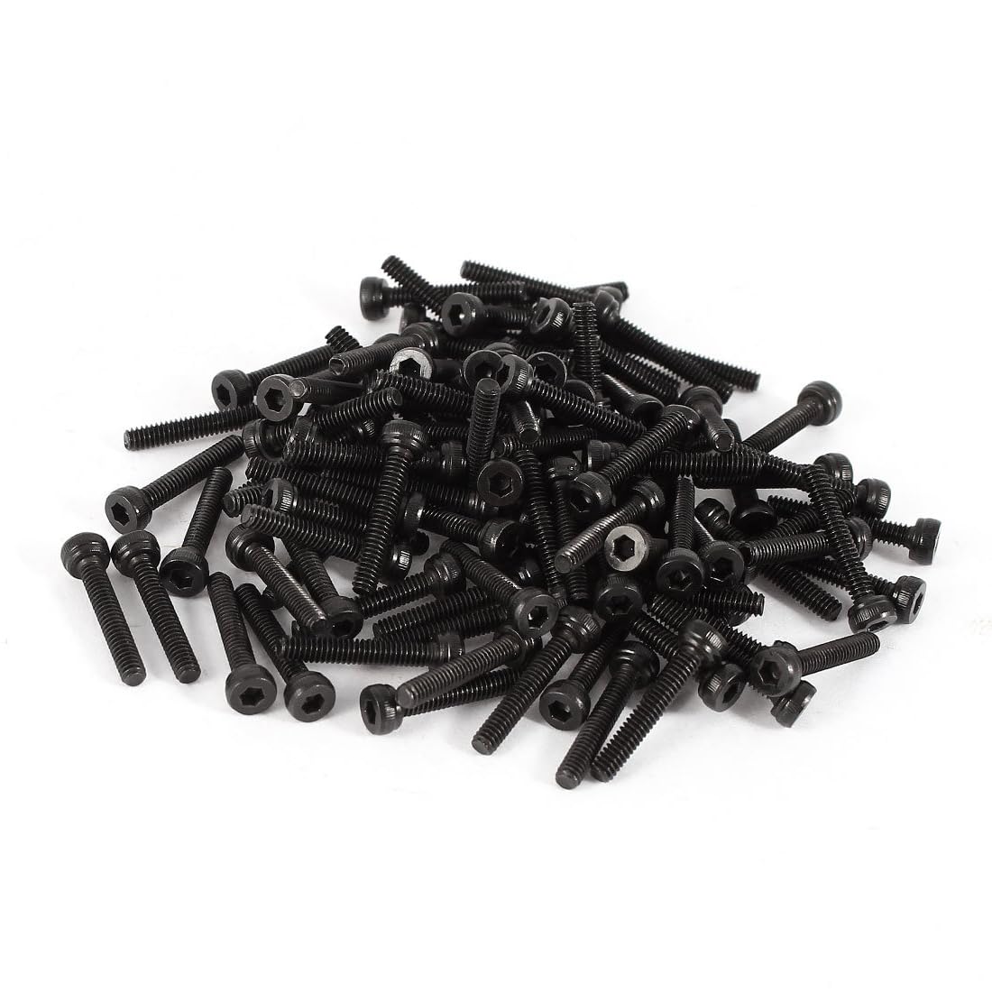 Unifizz M2.5x12mm Hex Socket Head Cap Screws Bolts Full Thread 12.9 Grade Alloy Steel Black Oxide Finish Allen Socket Drive Machine Screws 100Pcs — image 1