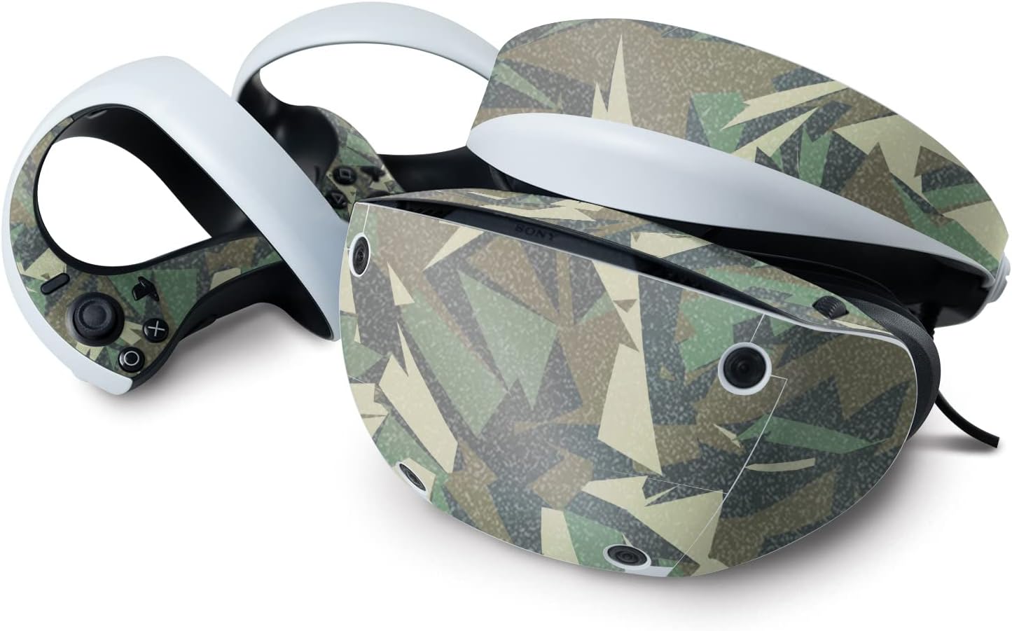 MightySkins Glossy Glitter Skin Compatible with Sony Playstation VR2 - Polygonal Camo | Protective, Durable High-Gloss Glitter Finish | Easy to Apply & Change Styles | Made in The USA