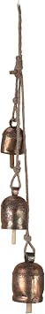 20" Metal Hanging Bells, Witch Bells for Door Protection/Knob, Witches Bells, Tibetan Vintage Cow Bells, Christmas Mantle Garland, Wind Chimes Outside, Farmhouse, Porch, Patio, Garden, Indoor/Outdoor