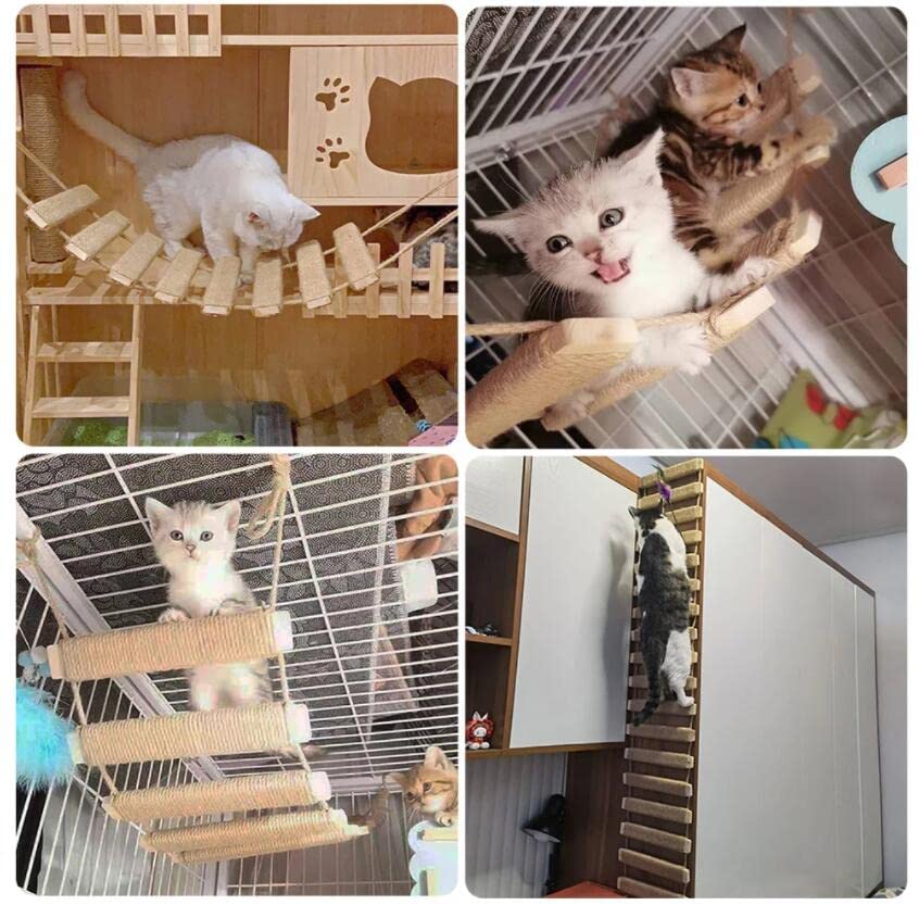 Kat klimladder kat klimframe brug gebruik voor kattenkooi Sisal touw huisdiermeubels kat stap krabpaal kitten speelgoed kat boom toren (50 cm