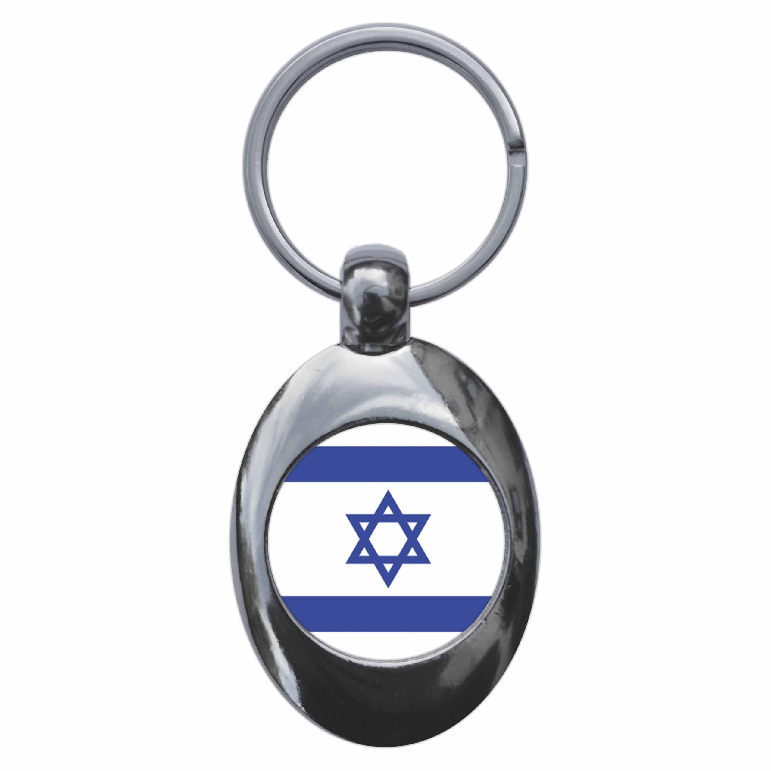 Ozorath Israel Israeli National Flag Keyring Keychain Key Ring Chain With Trolley Coin