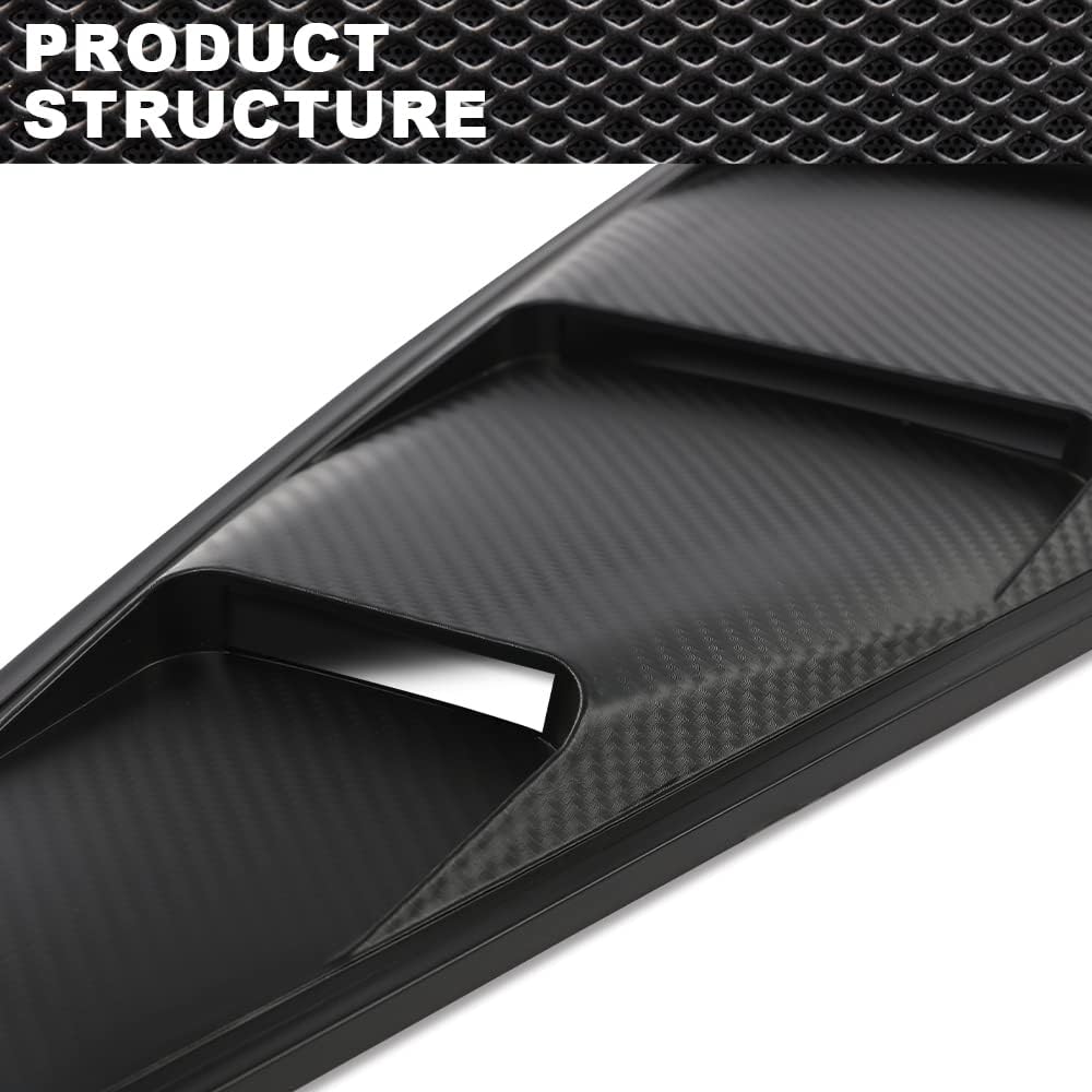 CROSSDESIGN Quarter Side Window Louvers Board Compatible with Ford Mustang 2005-2014 Black