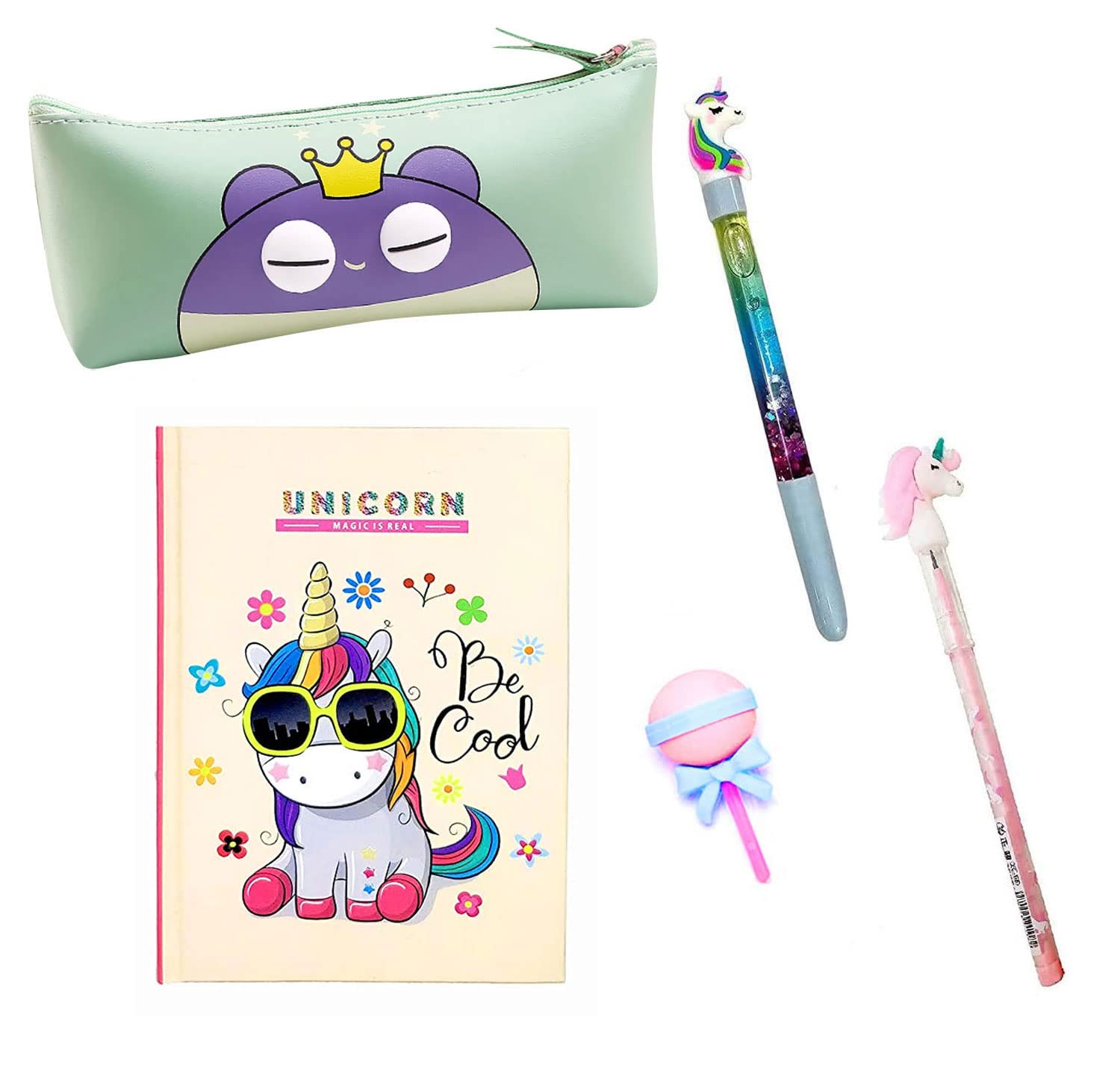 MorningVale Neel® Combo of 5 Pcs Unicorn Fur Pouch, Unicorn A5 Size Fur Diary, Unicorn Water Blue Pen, Unicorn Pencil and Ice-Cream Eraser for Kids Best Gift Unicorn Stationery 5pcs (B09JKQGYQ8) Amazon Price History, Amazon Price Tracker
