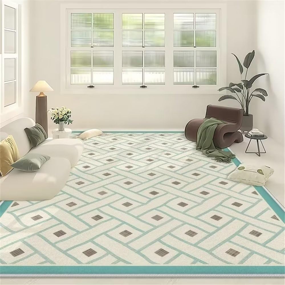 Tapis anti acariens bleu à carreaux pour une chambre saine