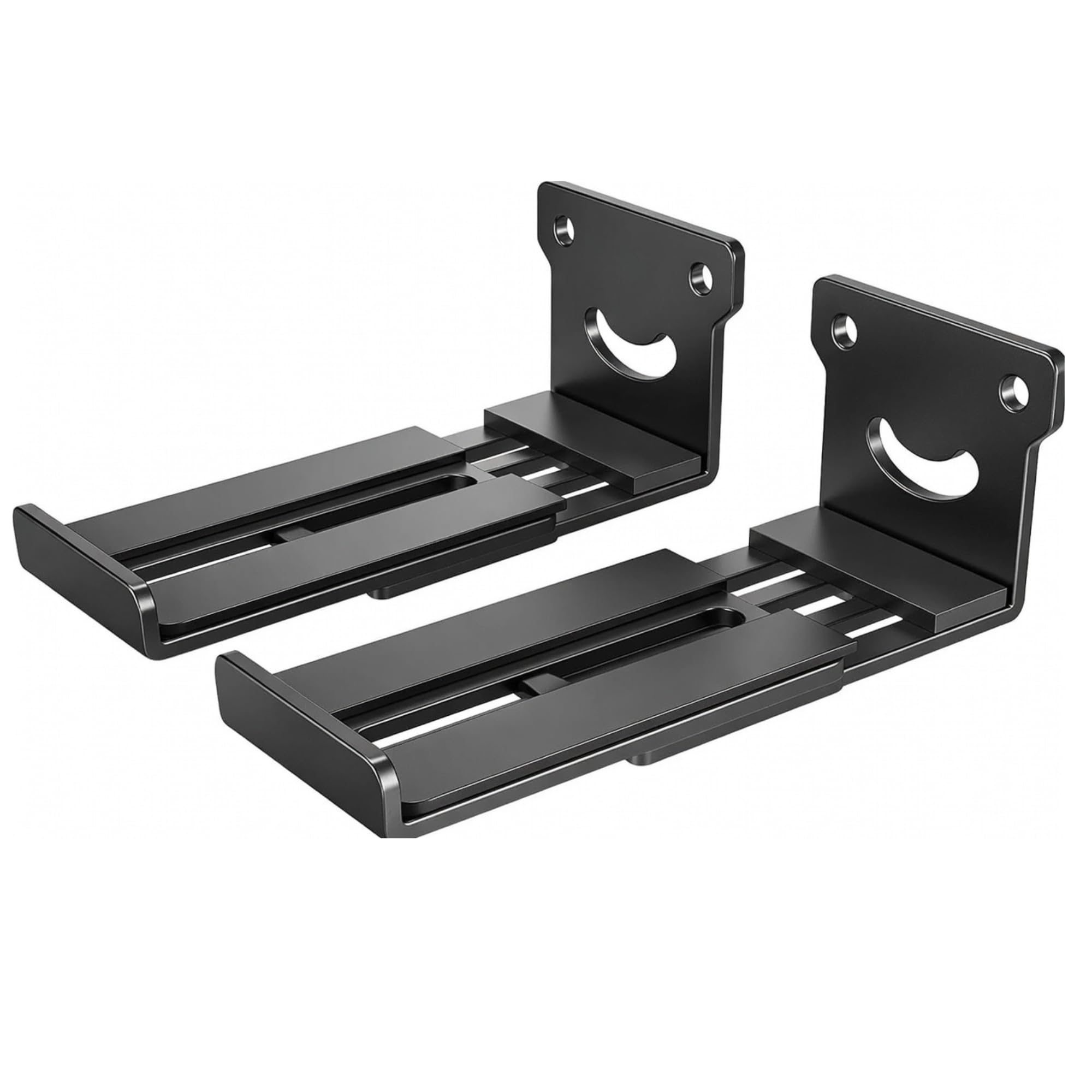 - Universal Soundbar stand Wall Mount Bracket, Adjustable Depth 90-145mm (3.5-6.1 in), Heavy Duty Carbon Steel, Holds Up to 15kg, Under TV Mount for All brand Soundbar Mount Speaker Stand Black
