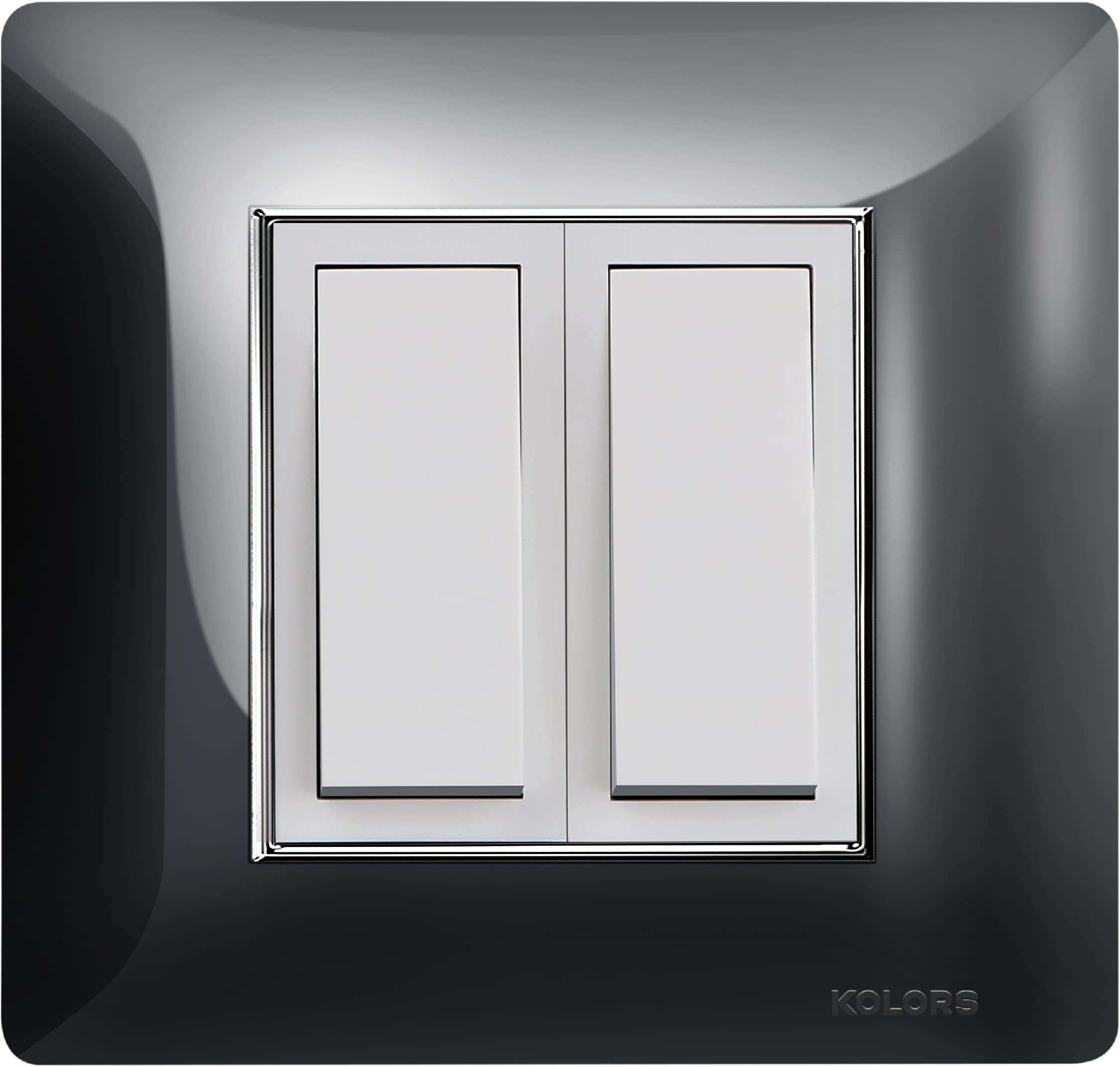 Kolors 6 Module, Modular Switch Plate [Only Cover Plate is Included], with Inner Plate, Polycarbonate, Grey with Silver Line [KBC Selekt]