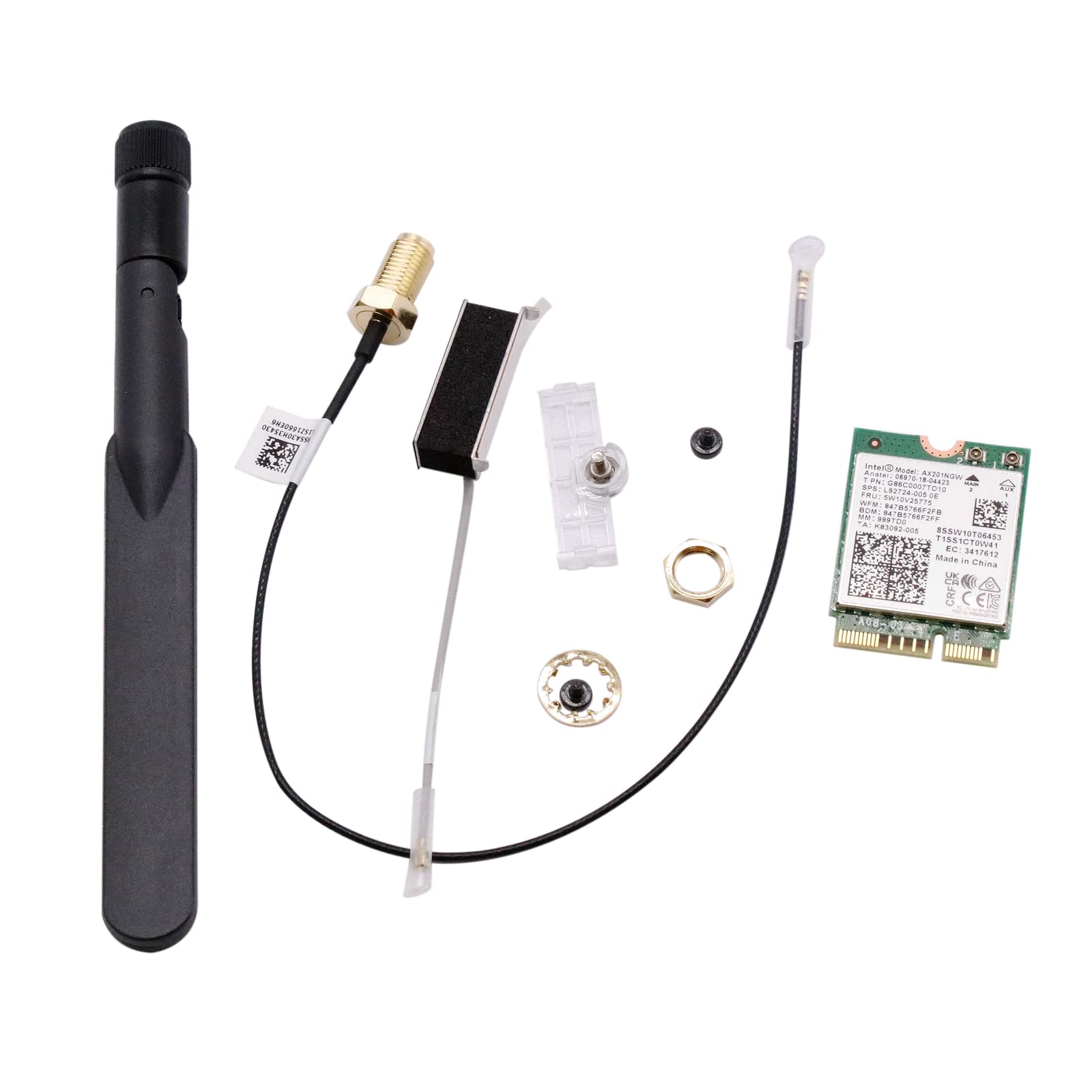 Kit de tarjeta de cable de antena WiFi reemplazo para Lenovo ThinkCentre M730Q M930Q M90Q P340 P350 P360 AX201NGW Tiny6 Tiny7 Tiny8